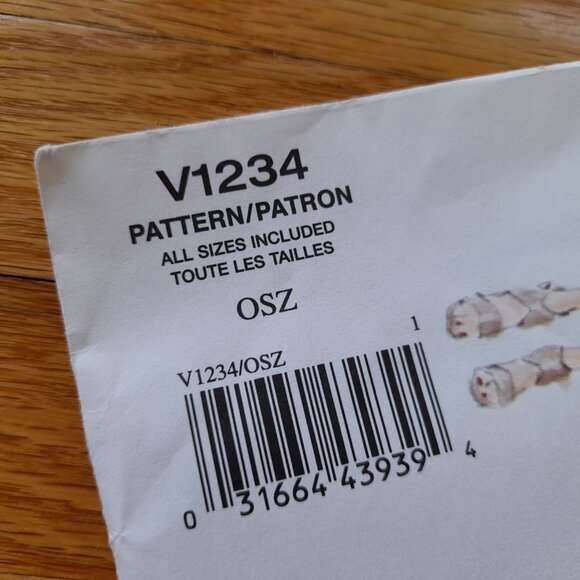 Dress Sewing Pattern Size 32"-55" Bust Vogue 1234 Artsy Loose Pullover UNCUT - Picture 3 of 10